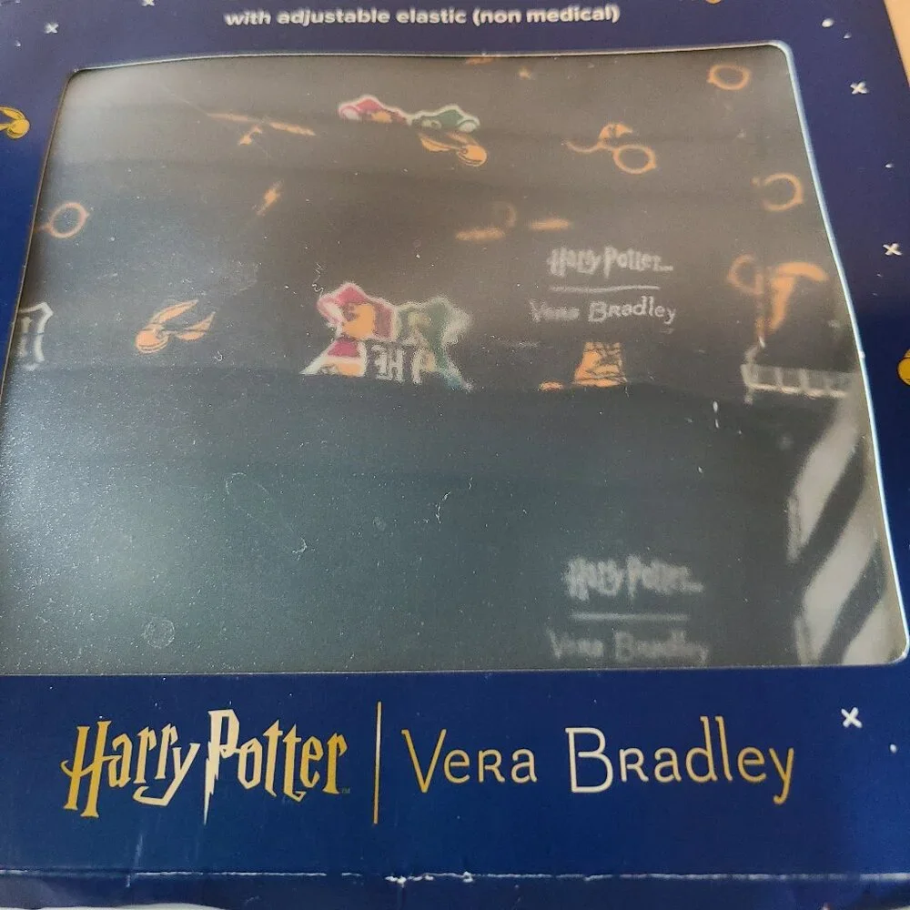 VERA BRADLEY HARRY POTTER PLEATED ''YOUTH'' FACE MASKS (SET OF 2)LIMITED EDITION